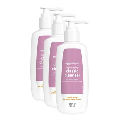 Amazon Basics Replenishing Cleanser Exfoliating Face Wash, Unscented, 6.78 fl oz (Pack of 3)