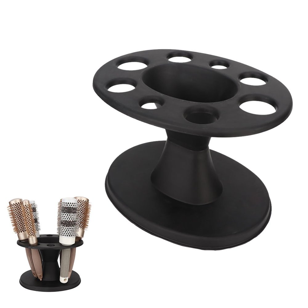 Naroote Hair Tool Organizer, Plastic Round Hair Brush Comb Holder Display Rack for Salons and Home Use