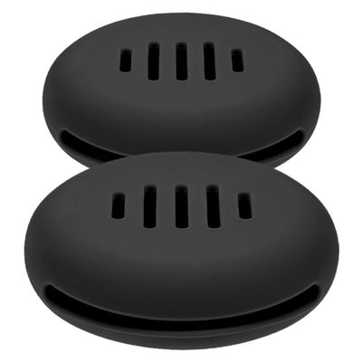 Healeved 2pcs Silicone Makeup Sponge Holder Travel Case Portable Beauty Sponge Organizer Ample Storage for Easy Access and Versatility Lightweight and Shatterproof Design Black
