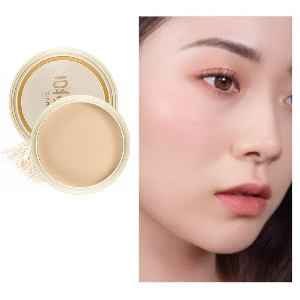 Concealer Set Soy Milk Powder for Delicate White Makeup Long Lasting Moisturizing Powder (1# Ivory, 80g)