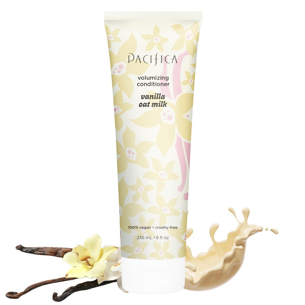 Pacifica Vanilla Oat Milk Hair Conditioner Volumizer for Fine/Flat Hair, Weightless Oat Milk & Apple Extract for Bounce & Smoothness, Silicone Free Clean Beauty, Vegan Cruelty-Free