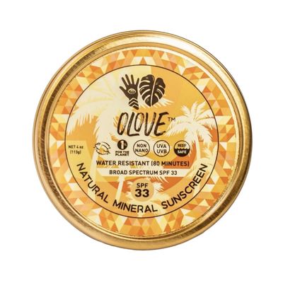 OLOVE Reef Safe Mineral Sunscreen SPF 33 Face + Body, Organic Cruelty Free Ingredients, Water Resistant, Plastic Free (2OZ)