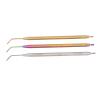 3pcs Eye Lash Separator Tint Tool with Tail Comb Long Curved Needle Eyelash Perming Tool Colorful Golden Silver view 1