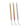 3pcs Eye Lash Separator Tint Tool with Tail Comb Long Curved Needle Eyelash Perming Tool Colorful Golden Silver view 2