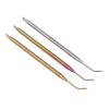 3pcs Eye Lash Separator Tint Tool with Tail Comb Long Curved Needle Eyelash Perming Tool Colorful Golden Silver view 3