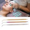 3pcs Eye Lash Separator Tint Tool with Tail Comb Long Curved Needle Eyelash Perming Tool Colorful Golden Silver view 4