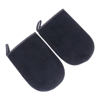 HAPINARY Self Tanning Gloves 2 Pack Sunless Tanning Mitts Lint Material Black Comfortable Fit for Easy Applicati
