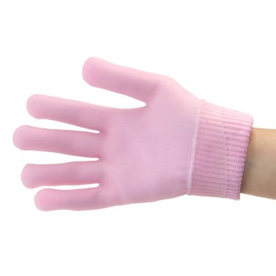 1Pair Moisturizing Spa Gloves Soft Cotton Gel Lining Gloves with Plant Essential Oil and Vitamin E Beauty Gloves for Dry Rough Hands Skin(Pink), moisturizing Gloves
