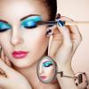 Makeup Mirror Wall Mount 8 inch Bathroom Shaving Mirror Wall Mounted, Luminated 5X Magnification/Color/Rosed view 2