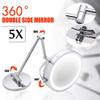 5X Folding Makeup Mirror 7 inch Magnifying Led Lighted Vanity Mirror, Portable Illuminated Bathroom Shaving Mirror 360 Swivel for Spa, Bathroom view 4