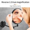 8 inch Makeup Mirror Wall Mounted Round Double-Sided Shaving Mirror Vanity Mirror 3X Magnification Extendable 360 Rotation for Spa and Hotel, Black view 4