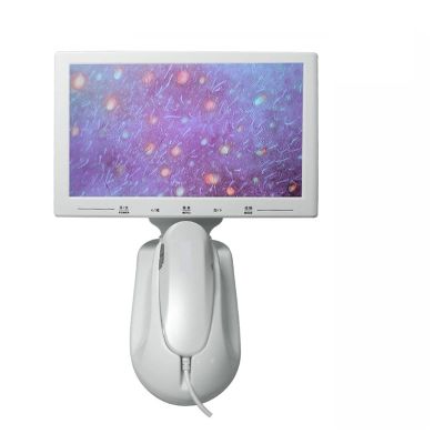 11inch UV Skin Analyzer Machine Professional Scalp Detector Hair Follicles Oil Moisture Tester Facial Skin Hair Analyser Machine Conforms to The Ergonomic Structure,50x Lens