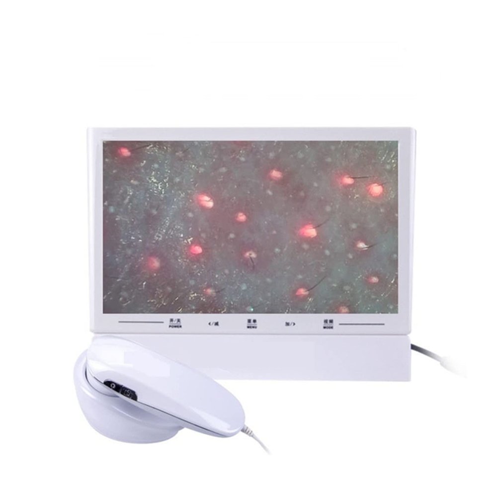 Professional Skin Hair Detector Scalp Hair Follicle Moisture Skin Pores Pigment Magnifying Analyzer Skin Pigment Tester 11 Inch Conforms to The Ergonomic Structure,50x One Handle