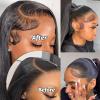 HD Lace Hairline Hairpiece, Fine Hair Reusable Virgin Human Hair Invisible Strips Edge Hairline for Women Bangs(Black-B,8CM) view 4