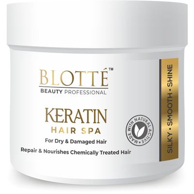 BLOTT | Keratin Hair Spa - for Dry & Damaged | PARABEN & SULPHATE FREE | Smooth. Shine hair with Jojoba Oil & Vitamin C 500 Ml