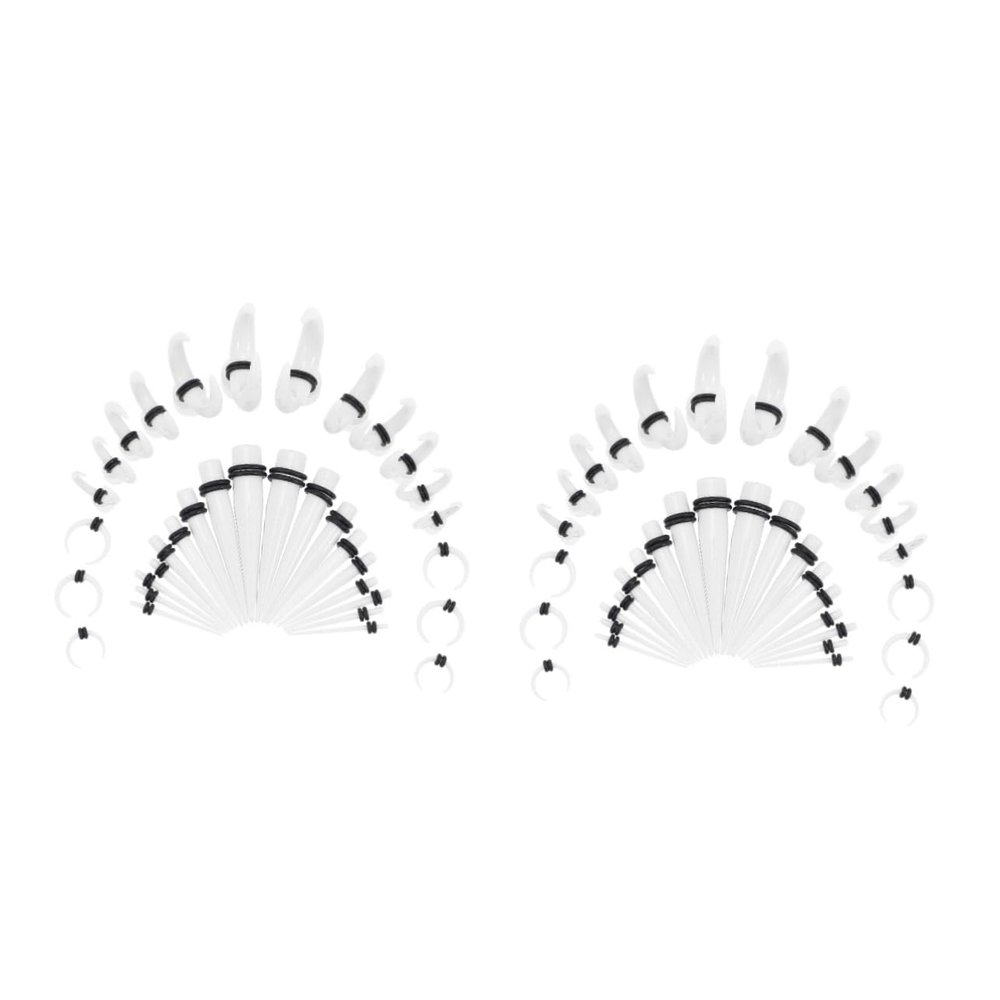 OATIPHO 100pcs Acrylic Ear Gauges Stretching Kit Stylish Horns Design for Men Women Comfortable Lightweight Ear Gauge Jewelry