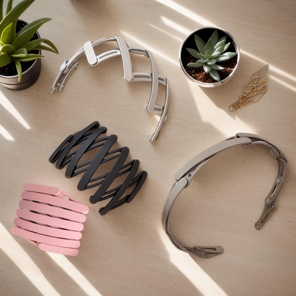 brcowdp 4 retractable folding headbands, new non slip portable adjustable headbands, suitable for women's fashionable hair accessories such as cleaning, makeup, going out, and traveling