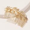 8 Pack Leaf Hair Side Combs for Women Girl, Bridal Metal Decorative Hair Comb Clips, French Twist Hair Slide Comb for Wedding Hair Accessories(Gold, Silver) view 4