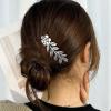 8 Pack Leaf Hair Side Combs for Women Girl, Bridal Metal Decorative Hair Comb Clips, French Twist Hair Slide Comb for Wedding Hair Accessories(Silver) view 3