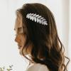 8 Pack Leaf Hair Side Combs for Women Girl, Bridal Metal Decorative Hair Comb Clips, French Twist Hair Slide Comb for Wedding Hair Accessories(Silver) view 4