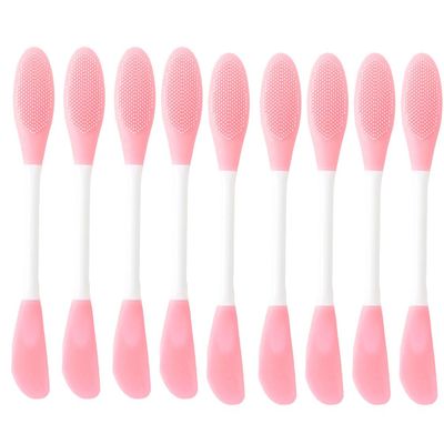 Bathroom Make up Tool Face Wash and Cleansing Massage Mask Application Silicone Facial Mask Brush with Plastic Handle 9pcs