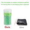 100PCS Disposable Eyelash Brush, Mascara Wands Makeup Brushes Applicators Kits for Eyelash Extensions and Eyebrow Brush with Container (Green) view 4