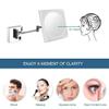 8Inch Led Wall Mounted Mirrmakeup Shaving Mirror for Hotel Vanity with Adjustable Extendable Square 3X Magnification view 4