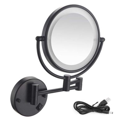 5X Magnifying Cosmetic Mirror 360 Swivel Extendable Two Sided Vanity Mirror for Bathroom, USB Rechargeable/Color/10*