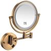 Makeup Mirror Wall Mounted, Round Make up Mirror 8Inch Double-Sided Makeup Mirror 7X Magnifying 360 Rotation, for Makeup/Antiquecopper view 1