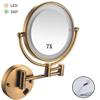 Makeup Mirror Wall Mounted, Round Make up Mirror 8Inch Double-Sided Makeup Mirror 7X Magnifying 360 Rotation, for Makeup/Antiquecopper view 2