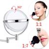 Makeup Mirror Wall Mounted, Round Make up Mirror 8Inch Double-Sided Makeup Mirror 7X Magnifying 360 Rotation, for Makeup/Antiquecopper view 3