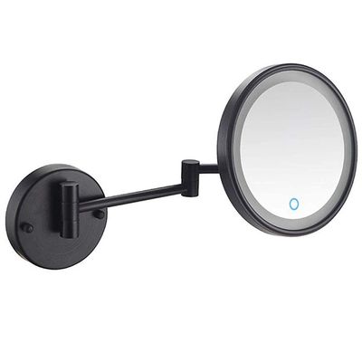 8 inch Round 3X Magnifying Wall Mount Led Lighted Makeup Mirror Touch Screen Shaving Mirror Bathroom Vanity Mirror Swivel Extendable Cosmetic Mirror Makeup and Shaving/Black Bronze