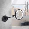8 inch Round 3X Magnifying Wall Mount Led Lighted Makeup Mirror Touch Screen Shaving Mirror Bathroom Vanity Mirror Swivel Extendable Cosmetic Mirror Makeup and Shaving/Black Bronze view 4