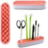 AKEIE Beauty Brushes Holder Organizer Vanity Air Drying Rack Display Storage for Brush Eyeliners Toothbrush Practical Cosmetic Tools Art Supplies Storage Box (2*Pink) view 2