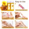 FOCTXI Roll On Waxing Kit for Sensitive Skin - Hair Removal with 2 Honey Soft Wax Cartridges and 100 Non-Woven Wax Strips, 10 Wipes view 4
