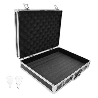 Angoily 1 Set Toolbox Travel Cosmetic Case Tattoo Case Organizer Hard Briefcase Holder Pearl Cotton Black