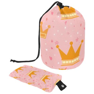 EVANLinsim Drawstring Makeup Bag Large Cosmetic Bag Travel Toiletry Bag Waterproof Make Up Organizer for Women Girls, Pink Crown