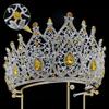Silver and Yellow Crown for Women Large Tiara for Quinceanera Prom Pageant Homecoming Queen Tiara Crystal Headband Hair Accessories view 3