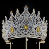 Silver and Yellow Crown for Women Large Tiara for Quinceanera Prom Pageant Homecoming Queen Tiara Crystal Headband Hair Accessories view 4