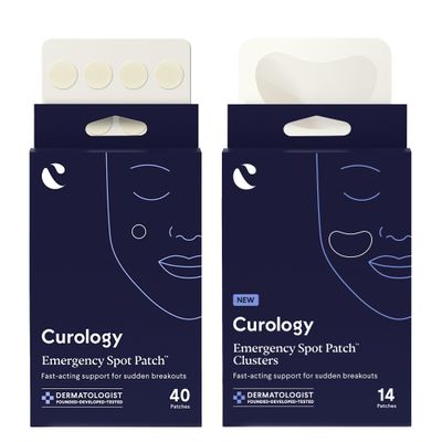 Curology Emergency Spot Pimple Patches for Face, Variety Size Bundle, 40 Small Spot & 14 Large Cluster Hydrocolloid Pimple Patches, Fast-Acting Support
