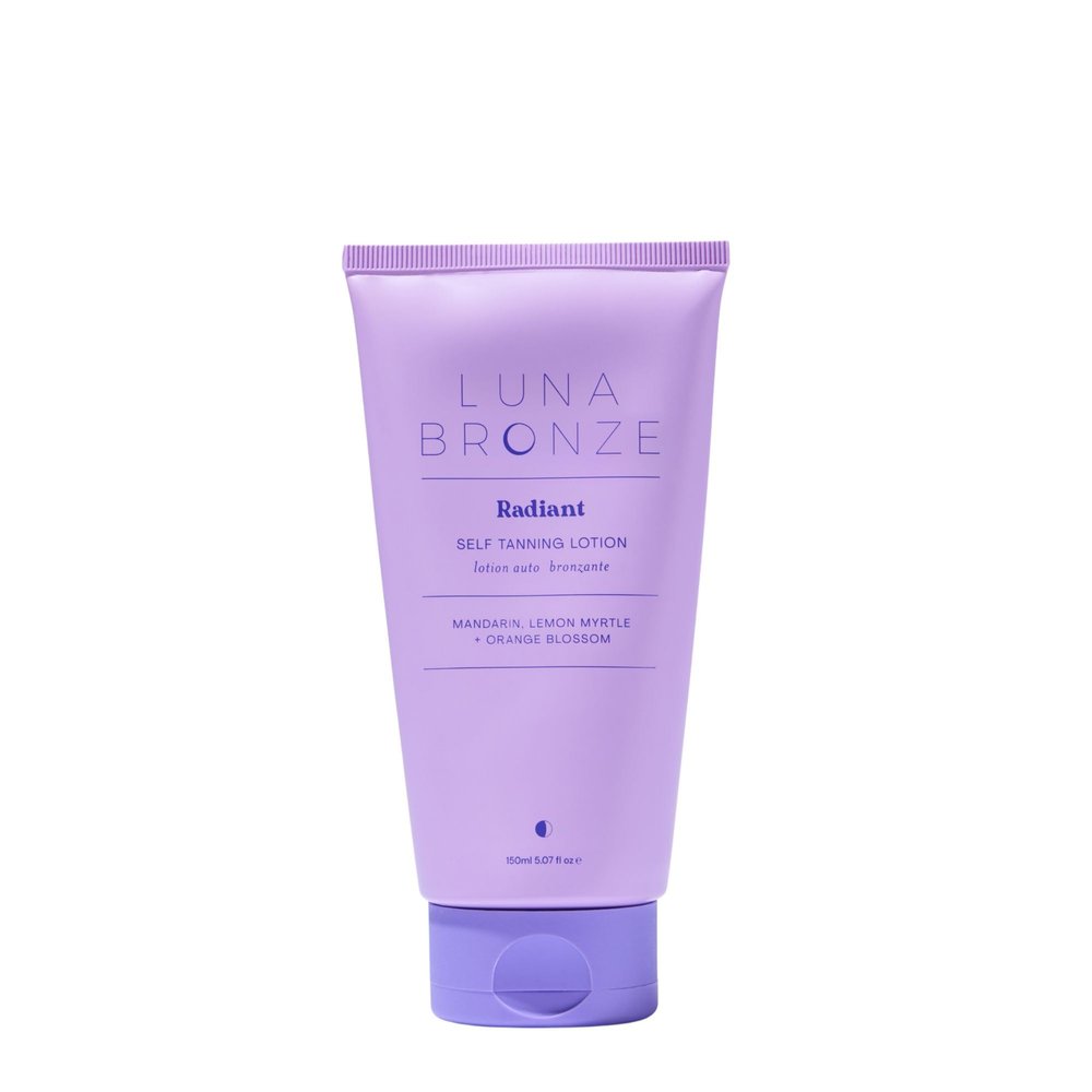 Luna Bronze Radiant Self Tanning Lotion | Natural Caramel Tint for Instant Tan | Moisturizing & Effortless Application, Soothing & Non-Irritating Formula | Vegan, Cruelty Free (150ml/5.07 fl. oz)