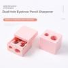 2-Pack Dual-Hole Eyebrow Pencil Sharpener | Stainless Steel Blade Cosmetic Sharpener for Eyeliner, Lip Liner, and Lipstick Pens with Cover (Black) view 2