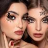 10 Pairs of Halloween Eye Shadow Temporary Tattoo Stickers Eyeliner Decals Face Eye Makeup Stickers for Women Girls Halloween Masquerade Party (Black2) view 3