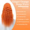Ginger Wig Human Hair 13x6 Ginger Orange Deep Curly Lace Wig Human Hair Orange Lace Front Wigs Human Hair 180% Density Ginger Deep Wave Frontal Wig For Black Women Pre Plucked With Baby Hair 22 Inch view 2