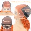 Ginger Wig Human Hair 13x6 Ginger Orange Deep Curly Lace Wig Human Hair Orange Lace Front Wigs Human Hair 180% Density Ginger Deep Wave Frontal Wig For Black Women Pre Plucked With Baby Hair 22 Inch view 4
