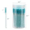 100 Pcs Disposable Mascara Wands, Crystal Eyebrow Spoolies Brush for Eyelash Extensions, Black Lash Brushes with Container (blue) view 3