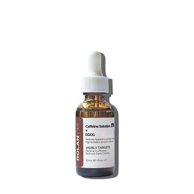 ROLANYIN Caffeine Solution 5% + EGCG Eye Serum for Puffiness Reduction Dark Circle Treatment Hydrating Firming and Soothing Anti Aging Nourishing Formula Eye Skin Care 1 Fl.Oz