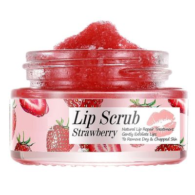 STRAWBERRY LIP SCRUB FOR NATURAL LIPREMOVE DRY & REPAIR TREATMENT GENTLY EXFOLIATE LIPS | TO REMOVE DRY 10 gm
