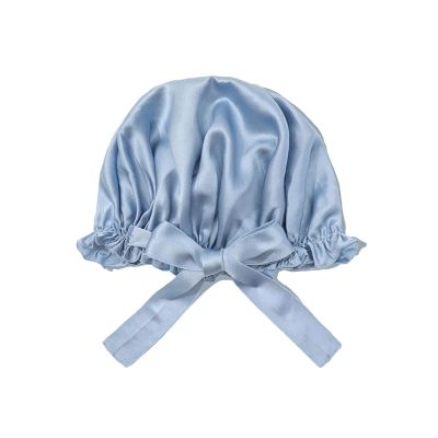 19MM Silk Adjustable Elastic Absorbent Shower Cap Shampoo Solid Color Adult Cap