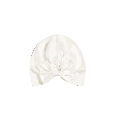19Mm Silk Hat Women's French Bow Anti-Frizz Hair Care Breathable Home Shower Cap Ivory